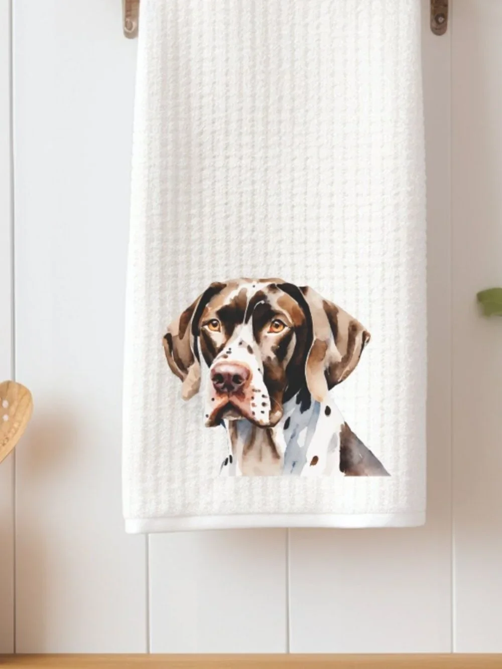 English Pointer Waffle Weave Decorative Kitchen Tea Towel